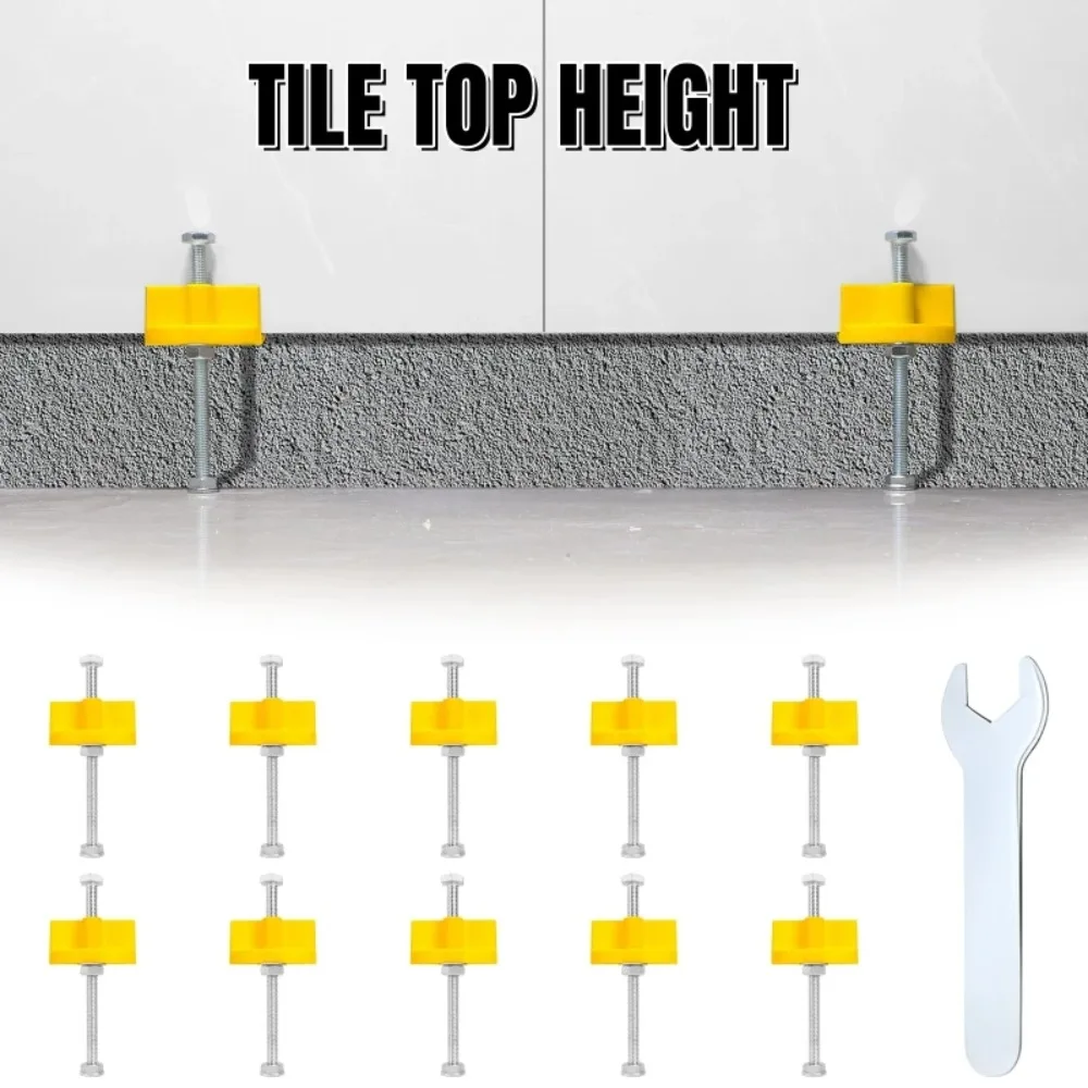 10PCS Manual Tile Locator Wall Tiles,Regulator Height Adjustment Positioner Leveler,Ceramic Fine Thread Rising Construction Tool