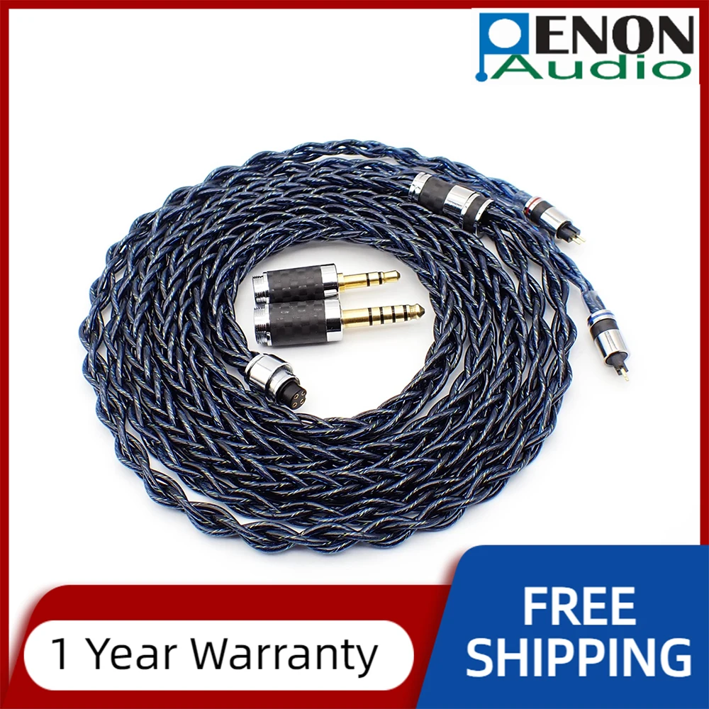 PENON APEX 2Pin 0.78mm 8 Shares HiFi Audiophile Earphone Replacement IEM Upgrade Cable with 2-in-1 Modular Plugs