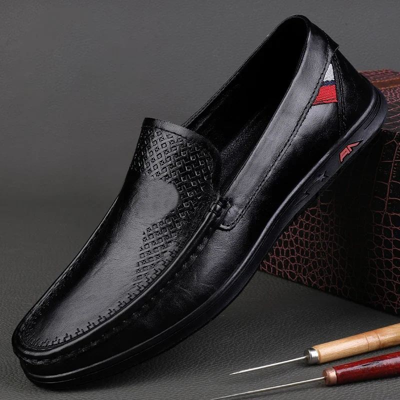 Luxury Brand Loafers Men Leather Soft Soled Business Formal Leather Shoes High-quality Casual Shoes Wedding Fashion Groom Shoes