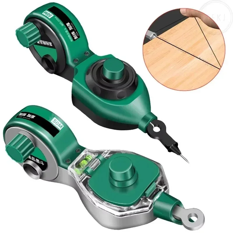 Professional Wood Working Scriber Drawing Line Marker Woodworking Tool Carpenter Manual Ink Marker Scriber with 50M Chalk Lines