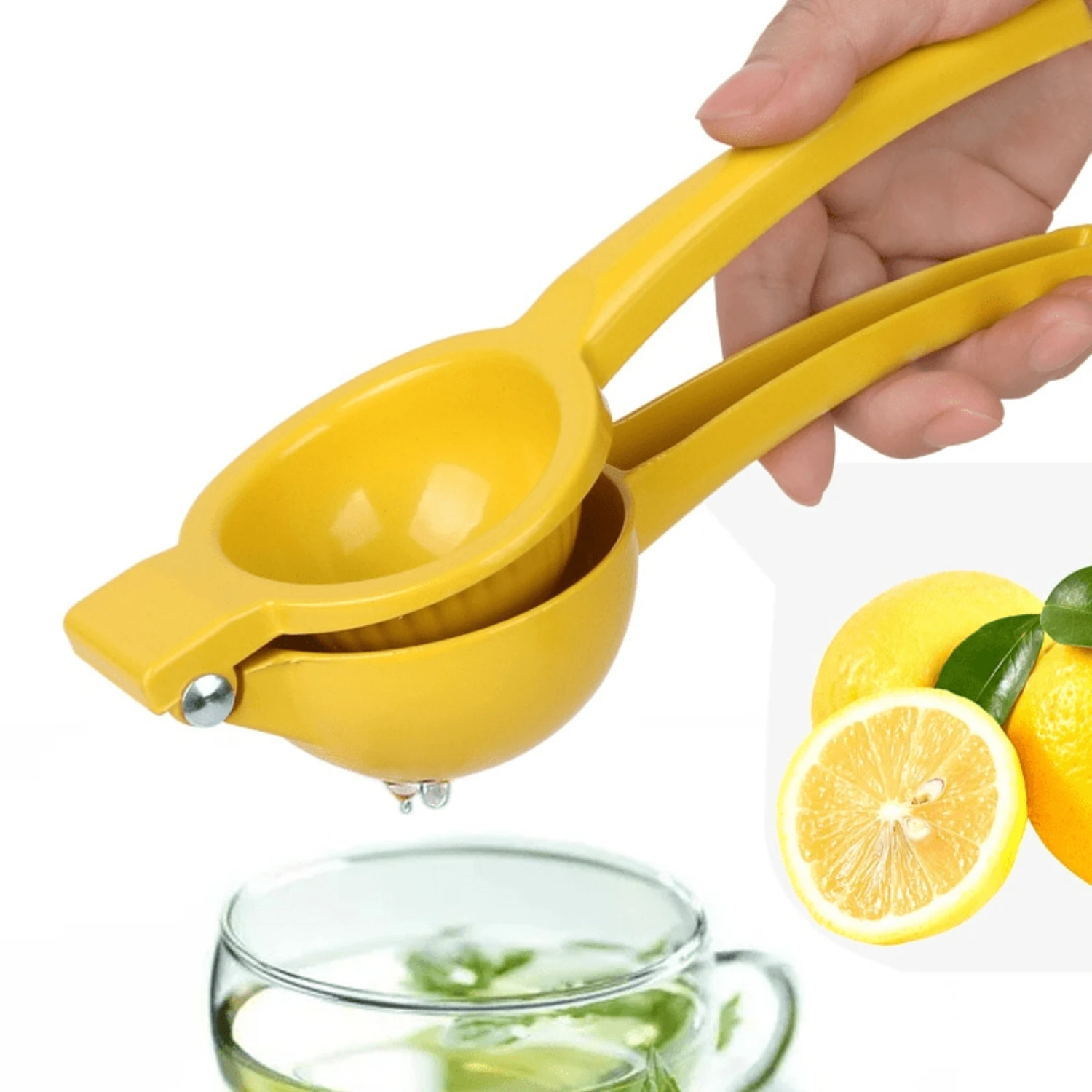 1pc Aluminum Multifunctional Citrus Juicer - Efficient Manual Lemon Squeezer with Easy-Squeeze Design, Anti-Slip Handle, and Spa