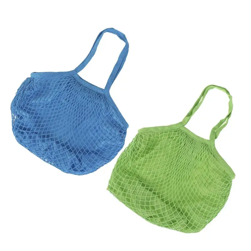 Durable Cotton Grocery Bags Mesh Rope Organizer Handbag Portable Breathable Mesh String Bag Fruit Vegetable Storage