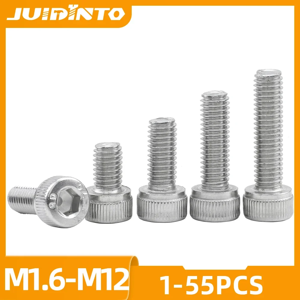 JUUIDINTO Hexagon Socket Allen Cap Head Screw Bolt Stainless Steel M1.6 M2 M2.5 M3 M4 M5 M6 Hex Socket Head Cap Screw DIN912