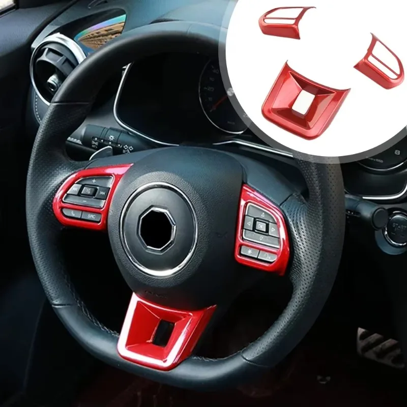 

3 шт. для MG5 MG6 MG HS ZS автомобильный руль, внутренняя крышка кнопки, наклейка из углеродного волокна, украшение интерьера, новинка