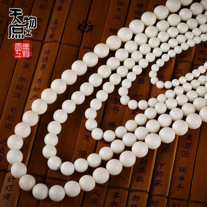 Yak Bead Bracelet, Round Buddhist , 108 Necklace, Accessories, Bone , Spacer Beads