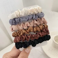6Pcs/Set Woman Fashion Silk Satin Scrunchies Solid Color Hair Rope Ponytail Holder Elastic Hair Bands Hair Ties Hair Accessories - Image 4