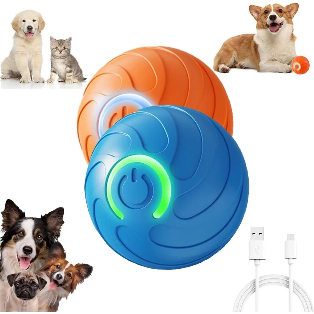 Intelligentes springendes Ball-Hundespielzeug, schüttelndes Bälle-Spielzeug für Hunde, vibrierende Hundebälle, springender Ball für Hunde, automatisches Bewegen mit LED-Licht