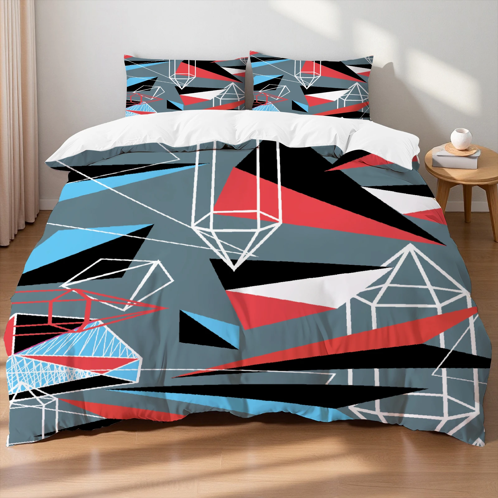 Luxury Brown Black Houndstooth Bedding Set Classic Print Duvet Cover Pillowcase Breathable Wrinkle-Free For Bedroom Decor