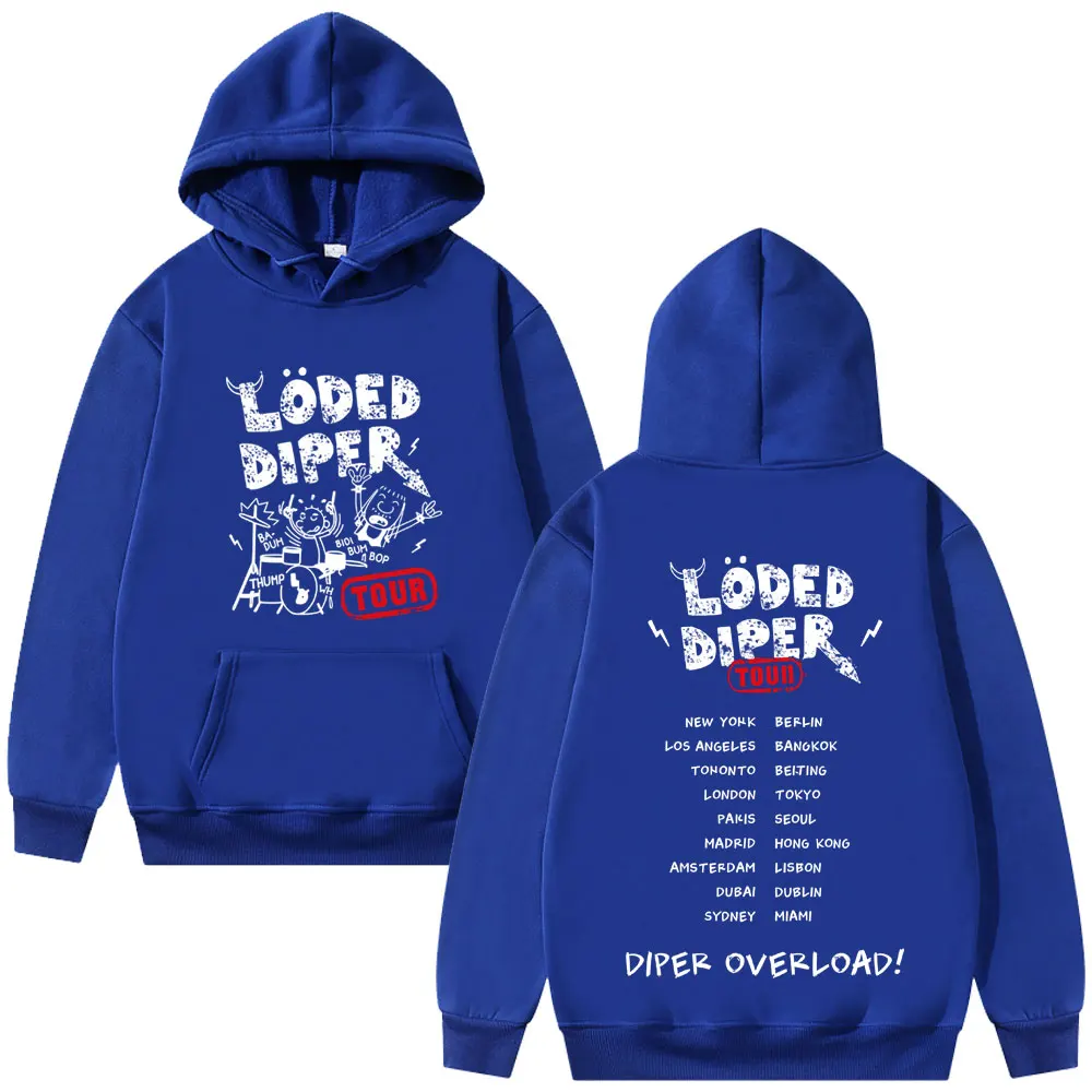 Limited Loded Diper Diper Overload Tour Hoodie Men Women Vintage Rock Oversized Pullover Hoodies Men's Fashion Cool Streetwear