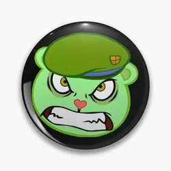 Happy Tree Friends Flippy  Soft Button Pin Creative Badge Cartoon Women Funny Fashion Decor Gift Hat Jewelry Metal Cute Clothes