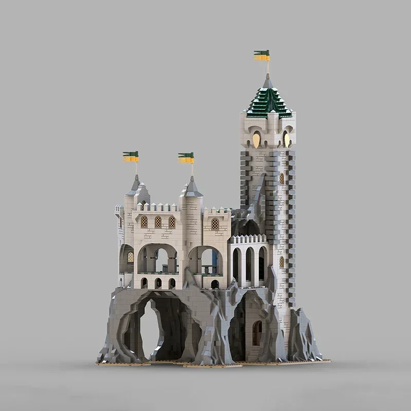 Bloques de construcción Moc, modelo de Castillo militar, tecnología de Escape de caídas altas, bloques modulares, regalos, juguetes de Navidad, conjuntos DIY de montaje