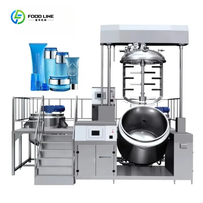 500-1000L Hydraulic Lift High Shear Vacuum Emulsifying Mixer for Cosmetic Face Cream Production Custom
