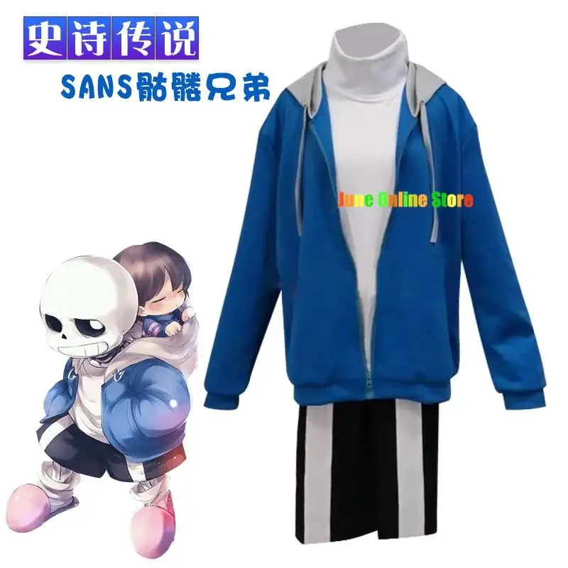 Undertale Cosplay Hoodies Fresh Skeleton Jacket Sans Plus Velvet Hooded Zipper Halloween Costume