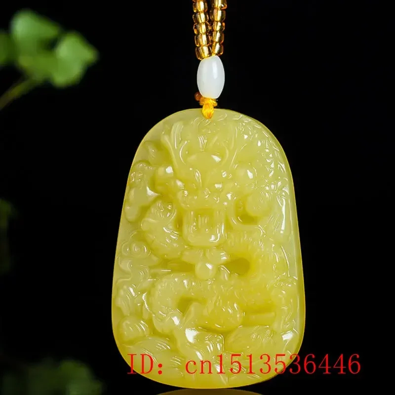 الطبيعية الخضراء اليشم زودياك التنين قلادة سحر أزياء الرجال النساء المجوهرات مصمم حفارة التميمة الفاخرة هدايا عيد تميمة