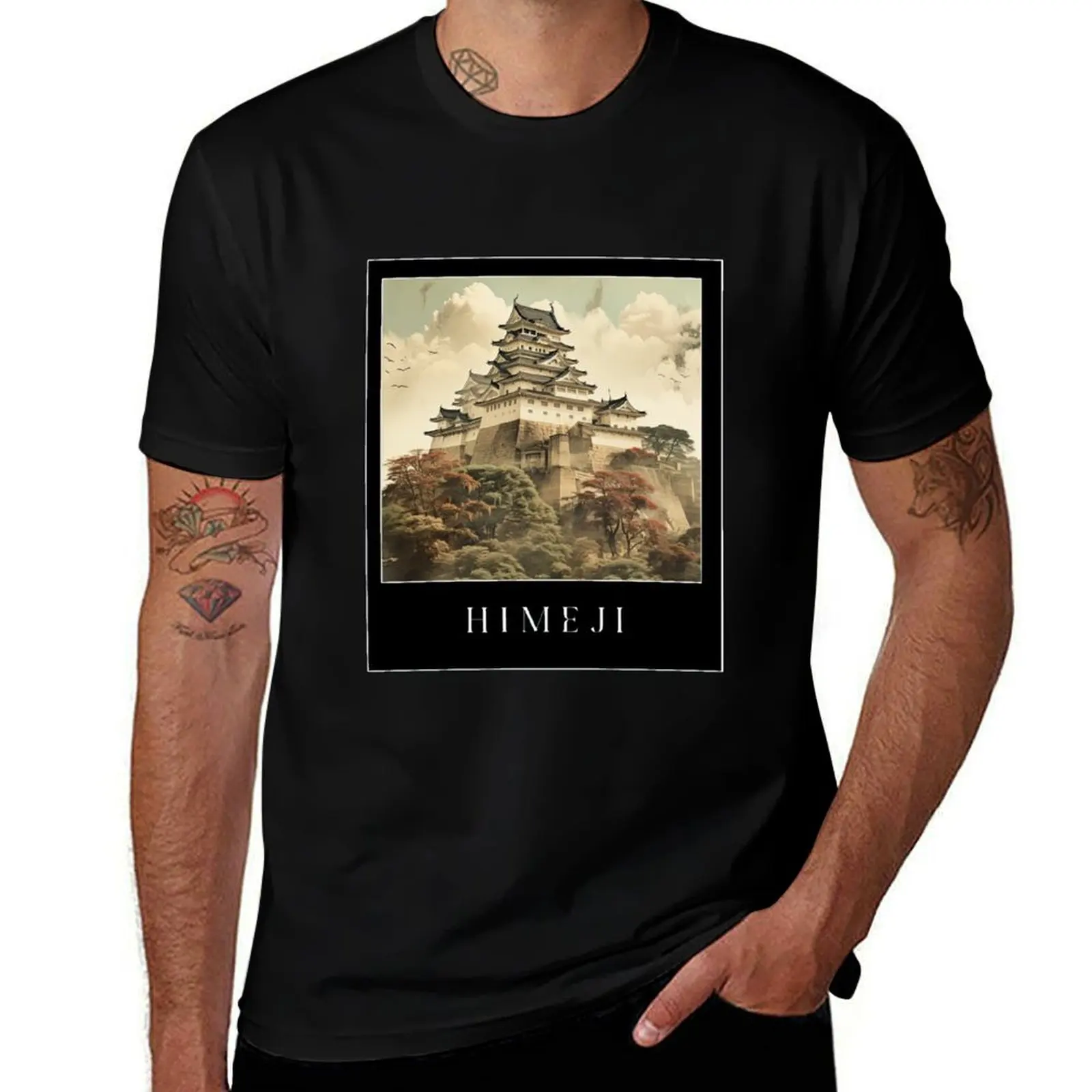 Himeji castle T-Shirt Fashion Print Casual Short Sleeve