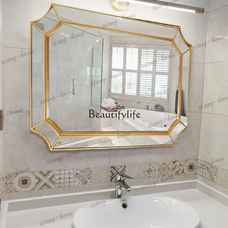 Customizable Light Luxury Bathroom Cosmetic Mirror Entrance Wall-mounted Mirror