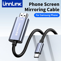 Unnlink Phone Screen Mirroring Cable for Samsung Phone, Samsung Dex, Phone to TV Mirror Cast Cable, USB Type C to HDMI 4K 60Hz