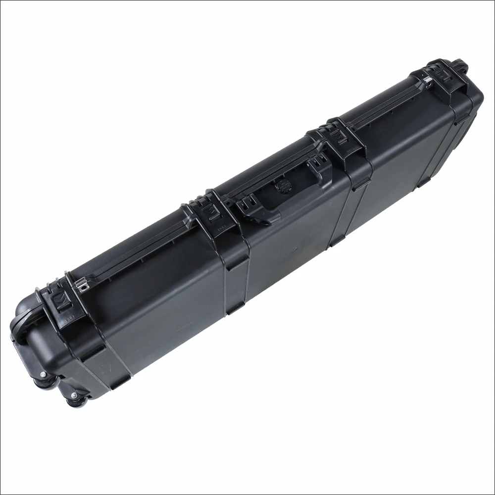 Outdoor Waterproof Shockproof Long PP Plastic Hard Carry Gun Case With Foam