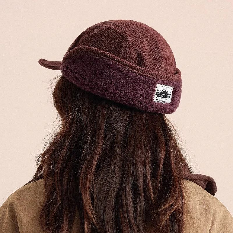 Gorras japonesas Retro de pana y terciopelo con protección para los oídos para hombre, gorros de bombardero cálidos y versátiles para esquiar al aire libre para otoño e invierno