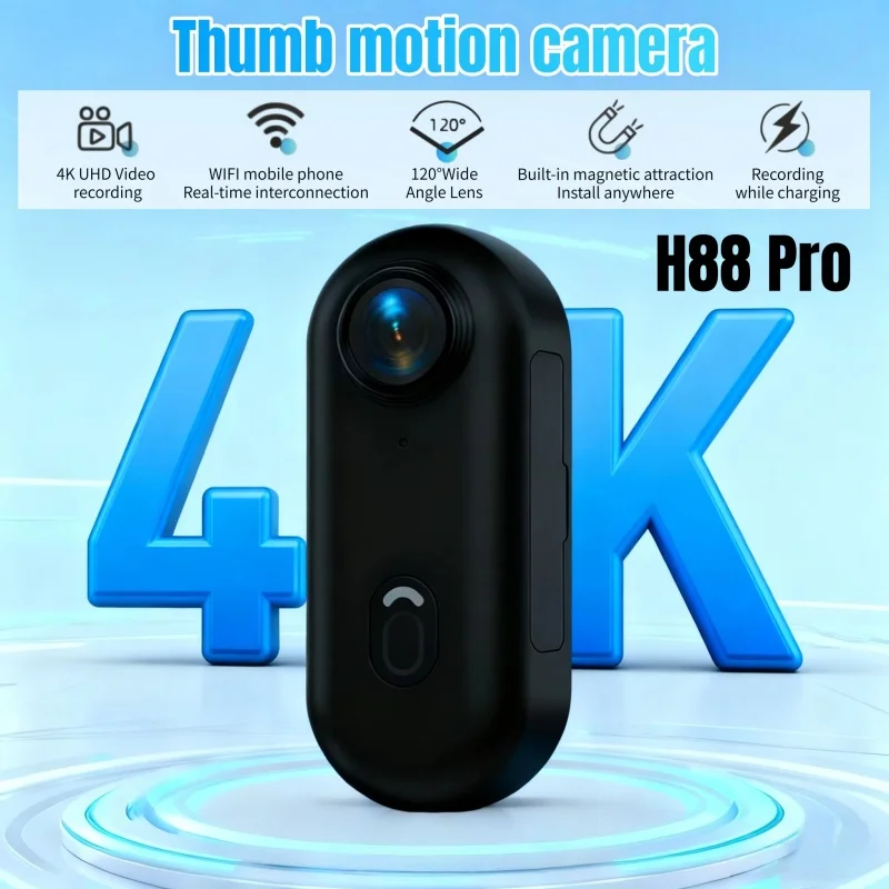

4K HD Мини-камера для видеоблога с Wi-Fi Беспроводная портативная экшн-камера для водонепроницаемой спортивной фотографии Карманный видеорегистратор