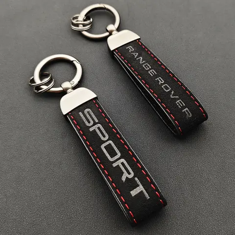 럭셔리 여성 남성 스웨이드 가죽 로고 레인지로버 스포츠 자동차 키체인 (레인지로버 이보크, 보그, 벨라 키체인 링 액세서리)