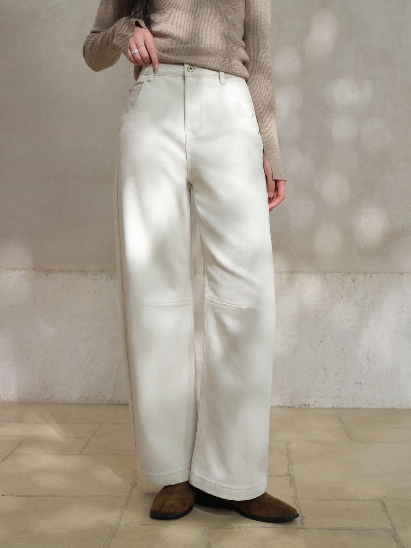 Fleece-gefütterte Denim-Hosen für Damen, warm, locker, gerade Passform, Jeans für Damen, weich, schlankmachend, Winter-Freizeithose, täglich, bequeme Outfits