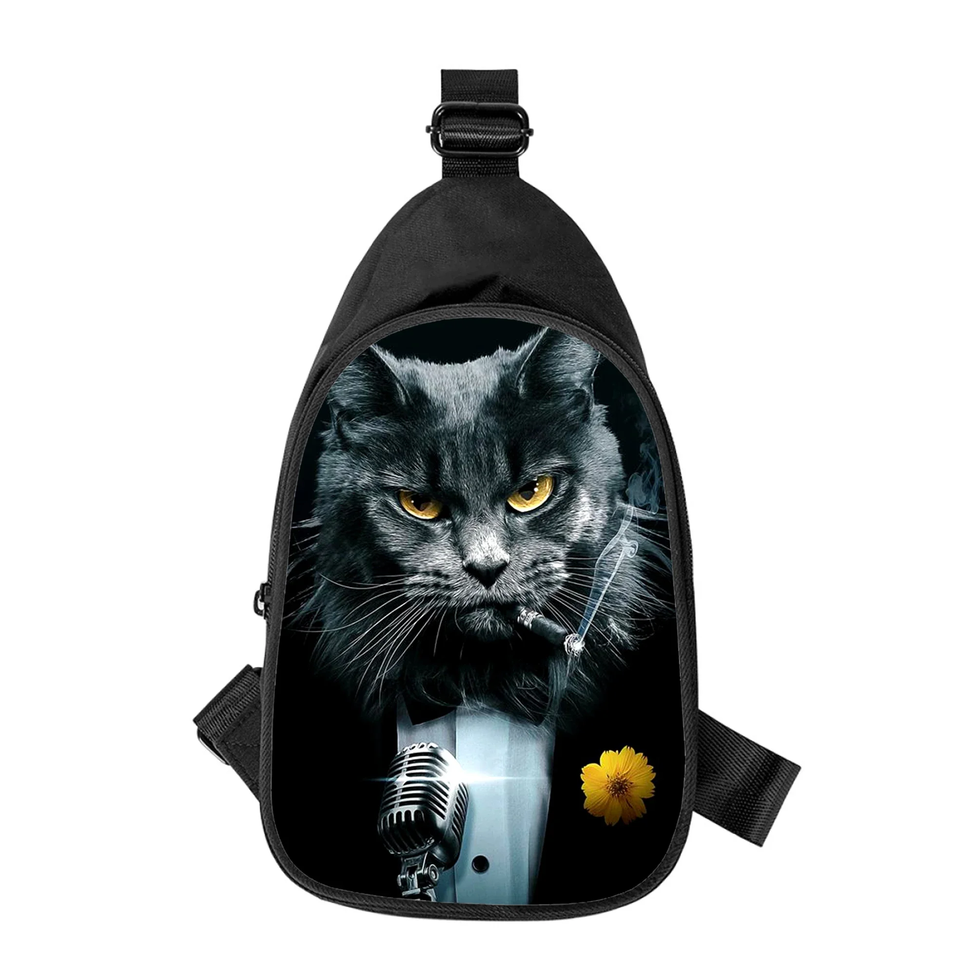 cute pet Cat 3D Print New Men Cross Chest Bag Diagonally Women Shoulder Bag Husband School Waist Pack Male chest pack