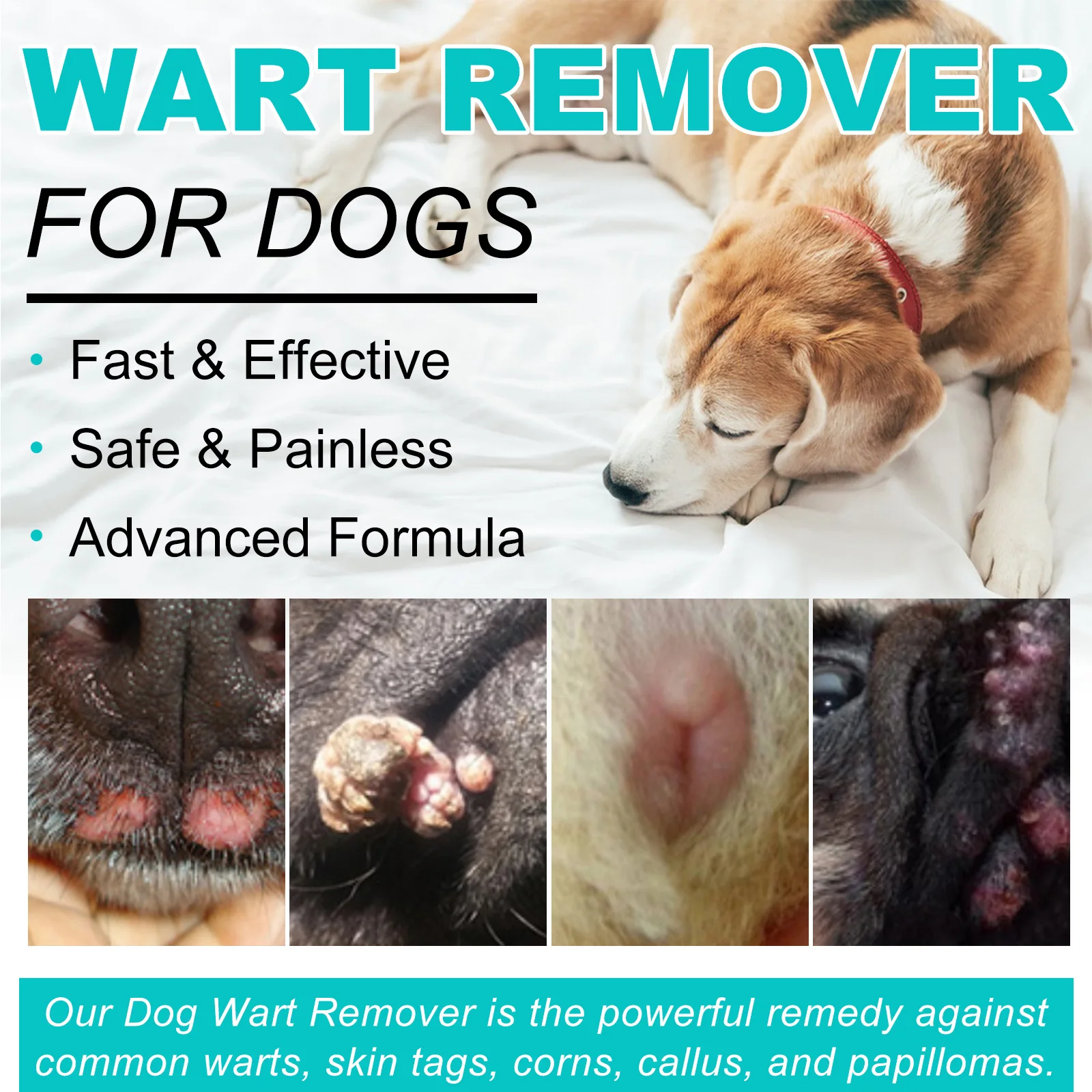 ELAIMEI pet wart removal liquid, cat and dog flat warts removal liquid