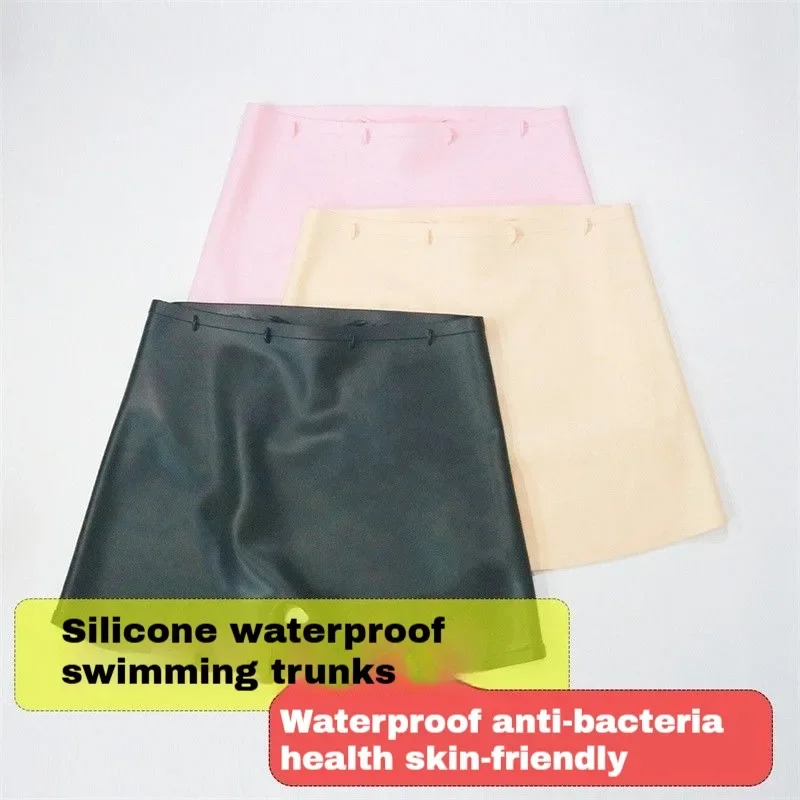 Silicone Boxer Swimming Trunks Girls Anti-infection Underwear Soaking Springs Private Protection Stickers Adult Waterproof