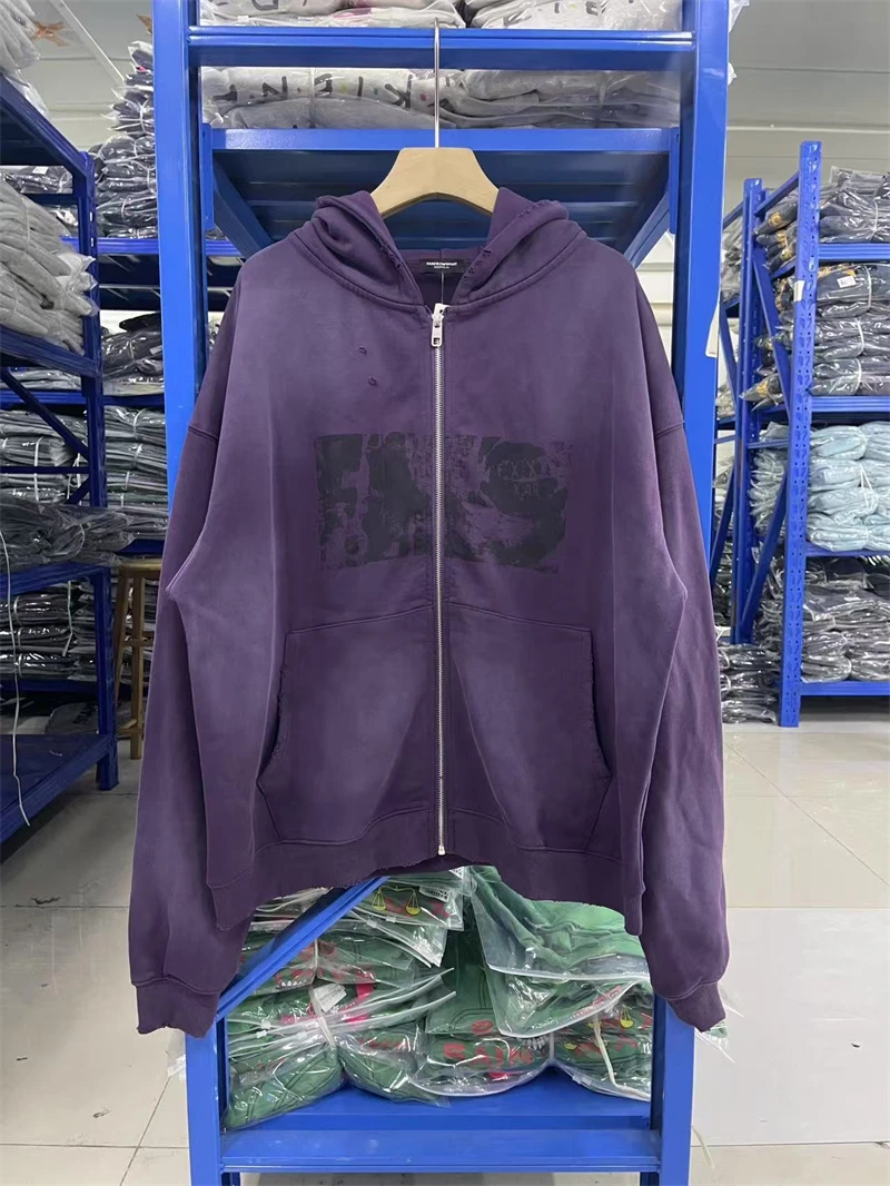 

Осень/Зима FAR 25SS Высококачественный узор с принтом, винтажная толстовка на молнии, уличная повседневная свободная хлопковая толстовка большого размера, модный рок