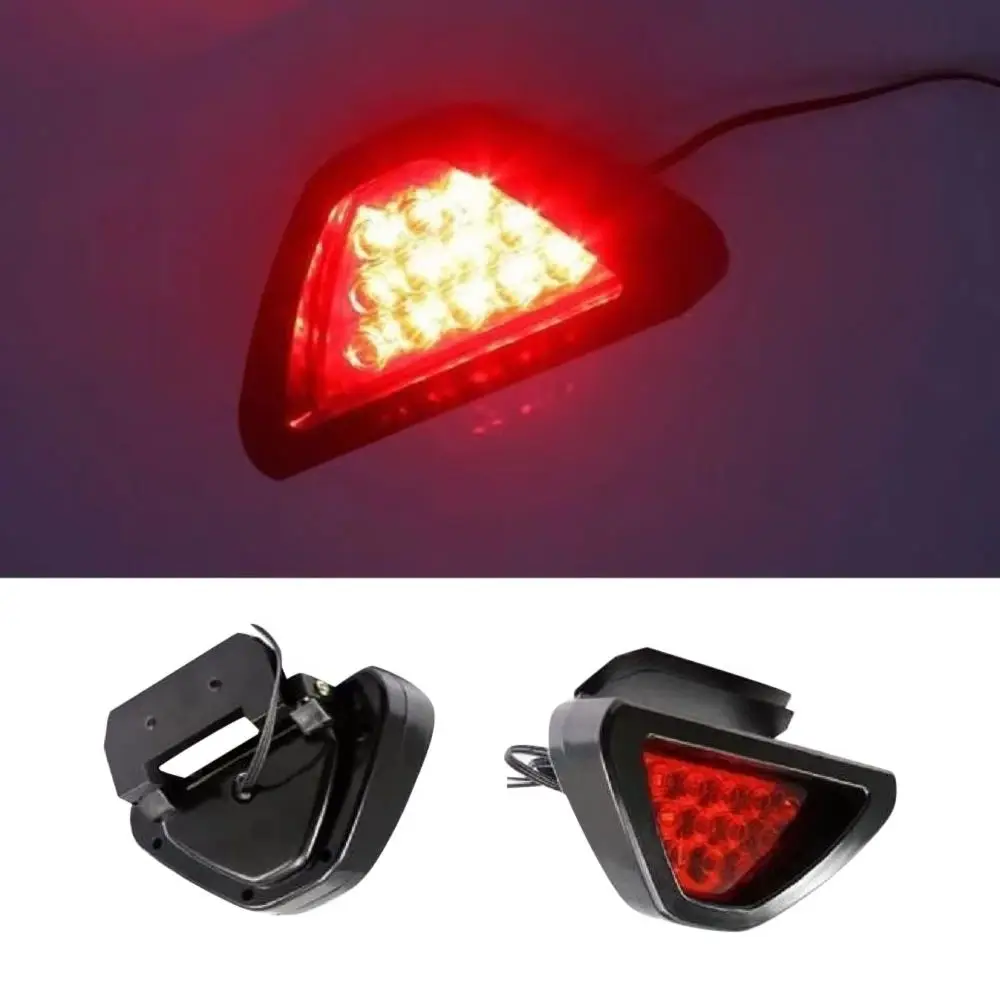 01 Car Brake Signal Lamp F1 Style Triangle Sporty 12LED Rear Fog Light Tail Third Brake Lamp