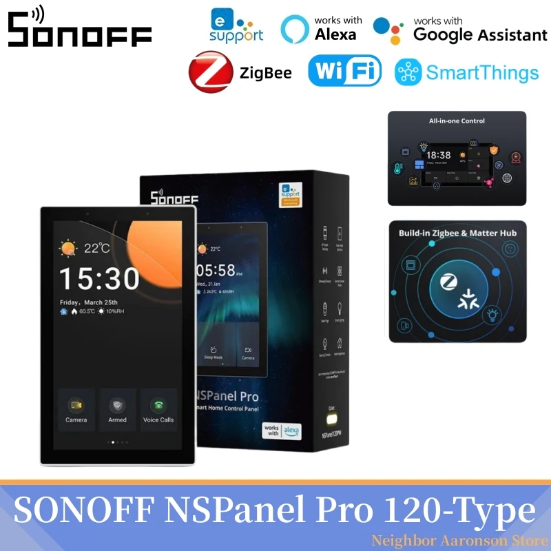 SONOFF NSPanel Pro 120 Type Smart Home Control Panel Smart Thermostst Power Consumption DIY Switch Module Work With Alexa Google