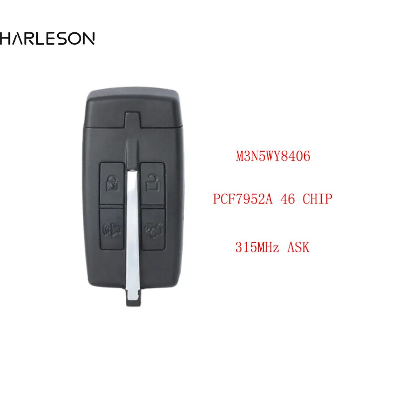 

Smart Key For Lincoln MKS MKT for Ford Taurus 2009 2010 2011 2012 FCC ID:M3N5WY8406 315MHz ASK 267F-5WY8406 PCF7952A 46 CHIP