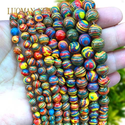 6/8/10/12MM Natural Stone Persian Jades Imitate Colorful Malachite Loose Spacer Bead for Jewelry Making Diy Bracelet Accessories