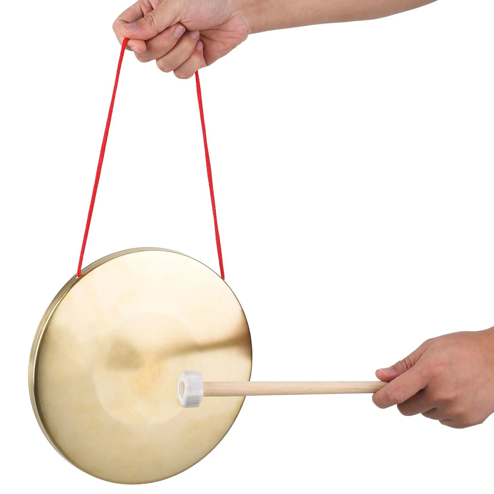 22cm Hand Gong Cymbals Brass Copper Chapel Opera Percussion Instruments with Round Play Hammer Brass Hand Gong for Children Gift