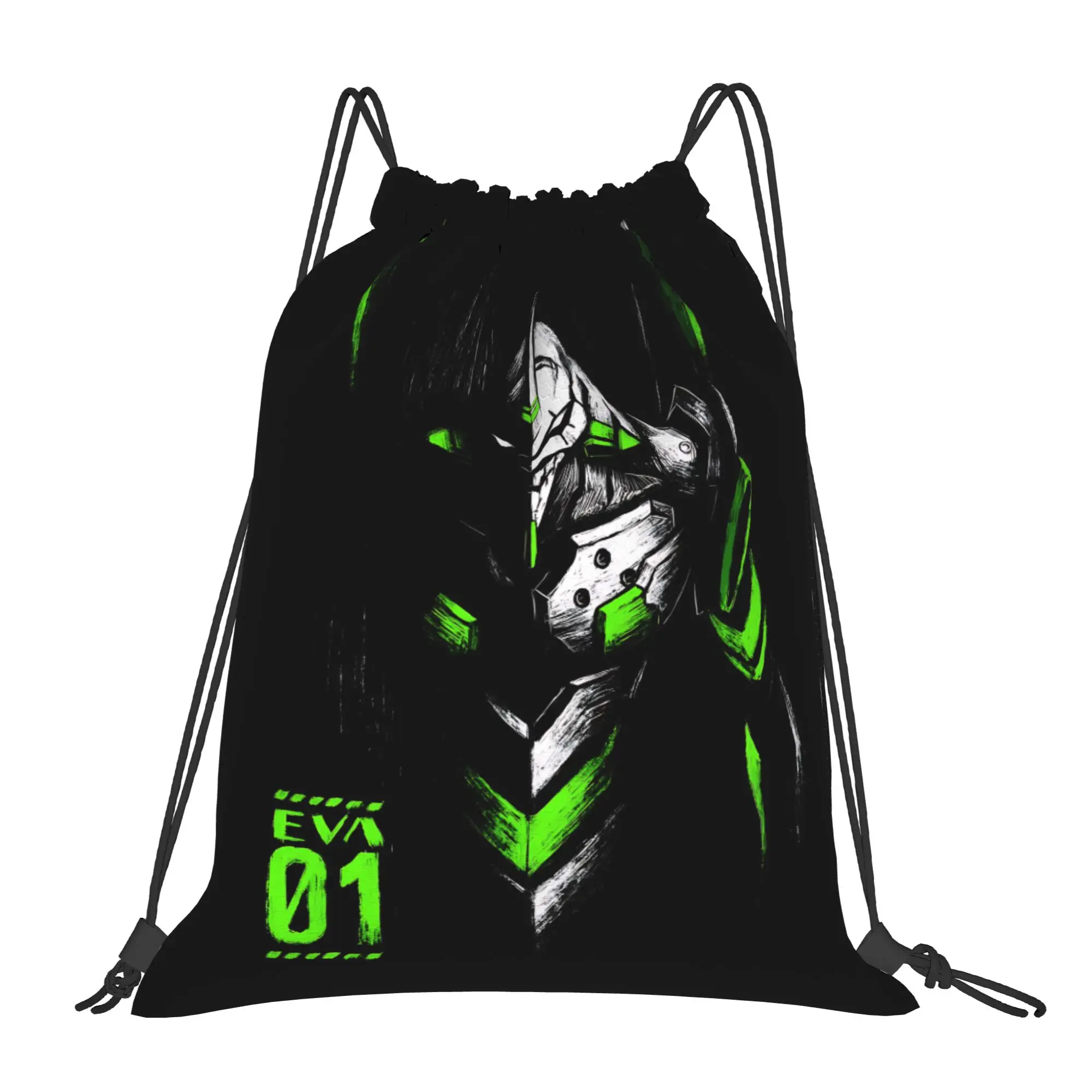 sports Pouch Neon Genesis Evangelion EVA  Portable Hiking Drawstring Bags Riding Backpack Gym Shoes Storage Backpacks