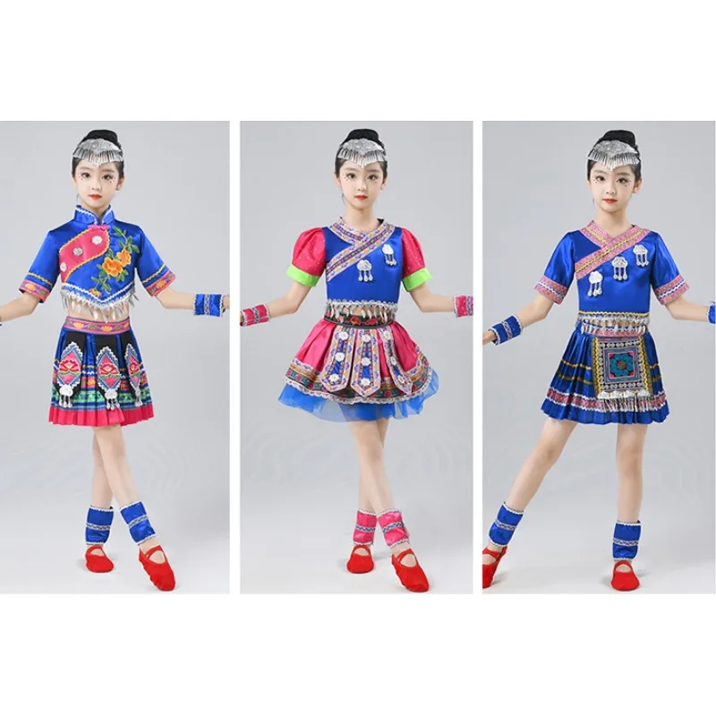 Ethnic costumes, children's performance costumes, boys and girls' dance costumes