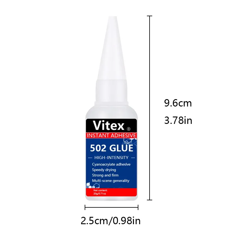 แก้วโลหะไม้ยางพาราซุปเปอร์เหลวอเนกประสงค์สำหรับซ่อมรองเท้ากาวเครื่องเขียน502หนังพันธบัตรแข็งแรงทันที