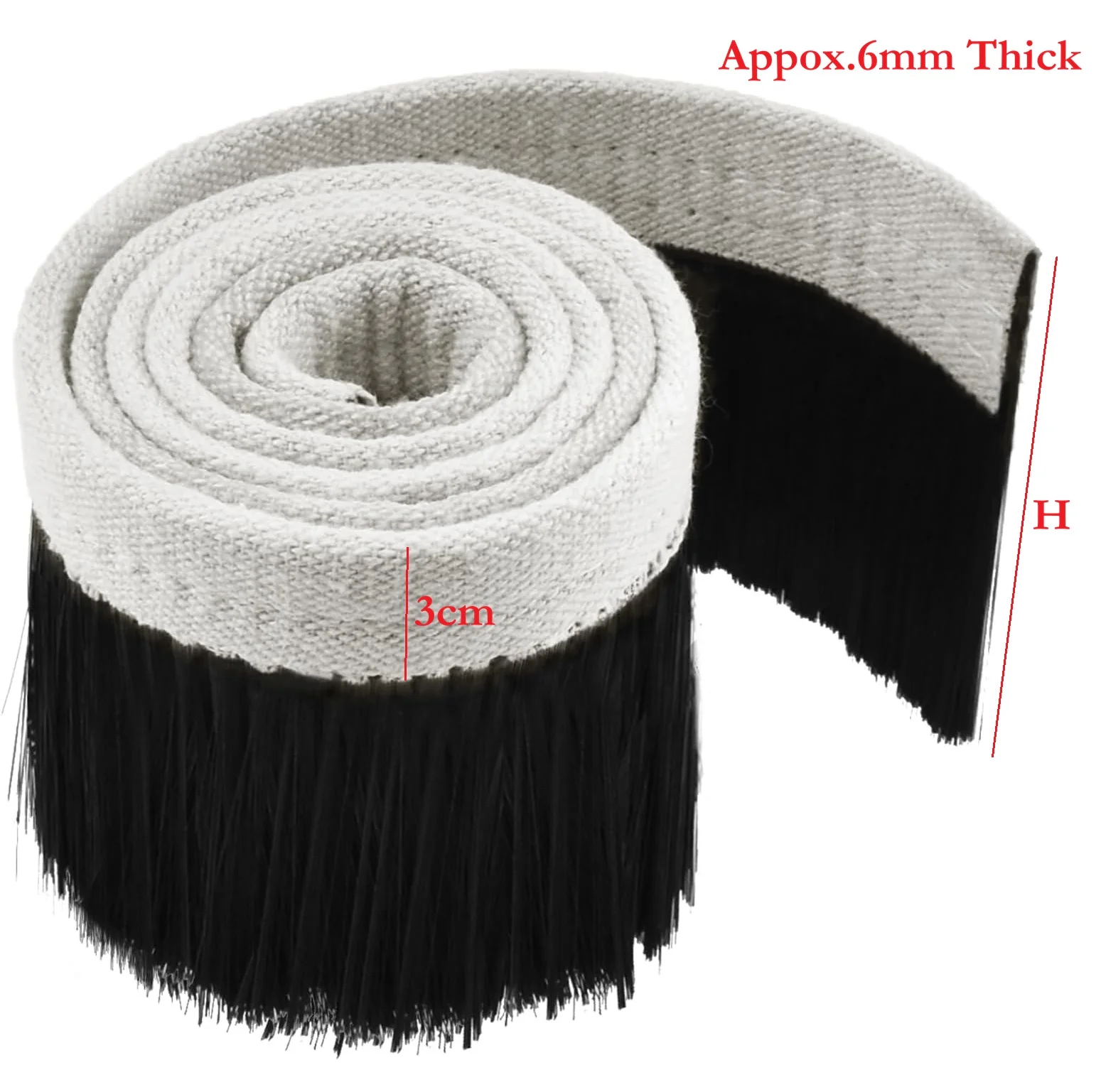 1M Black CNC Dust Shoe Flexible Brush Strip