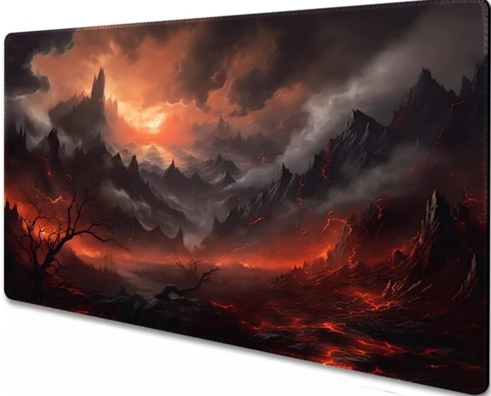 Fantasy Castle Pattern PlayMat Durable Office Deskpad Parties Gathering Card GameMat Non-slip Keyboard PC Game MousePad CardMat