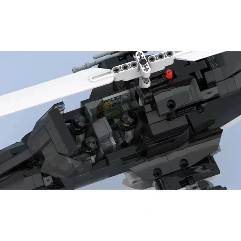 1039PCS Airwolf Bell 222 Special Ops Helicopter Custom Made Moc Model Technology Bricks DlY Assembly Airplane Toys for Kids