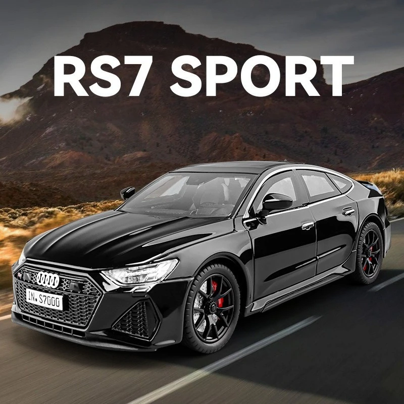 

1:24 RS7 Sportback, звук и свет, игрушечный автомобиль, звуковая модель, орнамент, детская игрушка, литая под давлением модель автомобиля из сплава, коллекционная модель