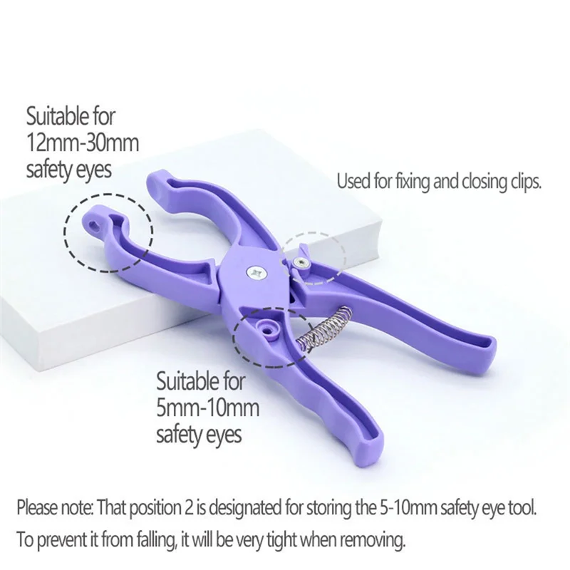 BEDW-Safety Eye Tool für Amigurumi, Safety Eyes Häkelwerkzeuge für Amgurumi Häkeln gefüllt, 5–30 mm Augenherstellungszubehör