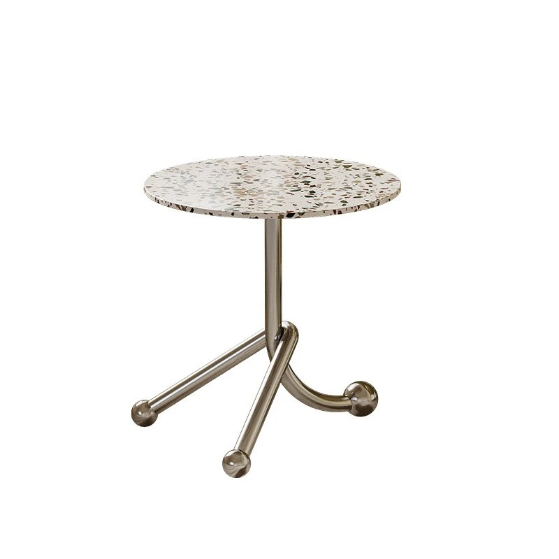 Corner, small round table, sofa edge, stainless steel edge