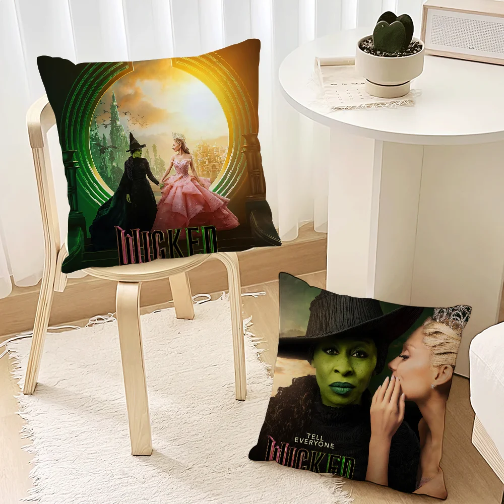 W-Wicked Part One Movie Pillow Case Living Room Accent Couch Back Support Square Lounge Restful Nap Companion ﻿