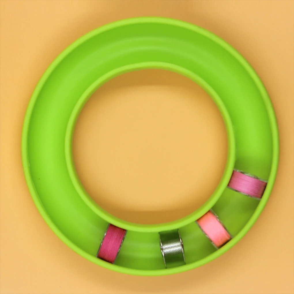 2pcs Bobbin Holder Plastic Round Lightweight Bobbins Storage Box Rubber Ring Sewing Needles Saver Sewing Tools Rose