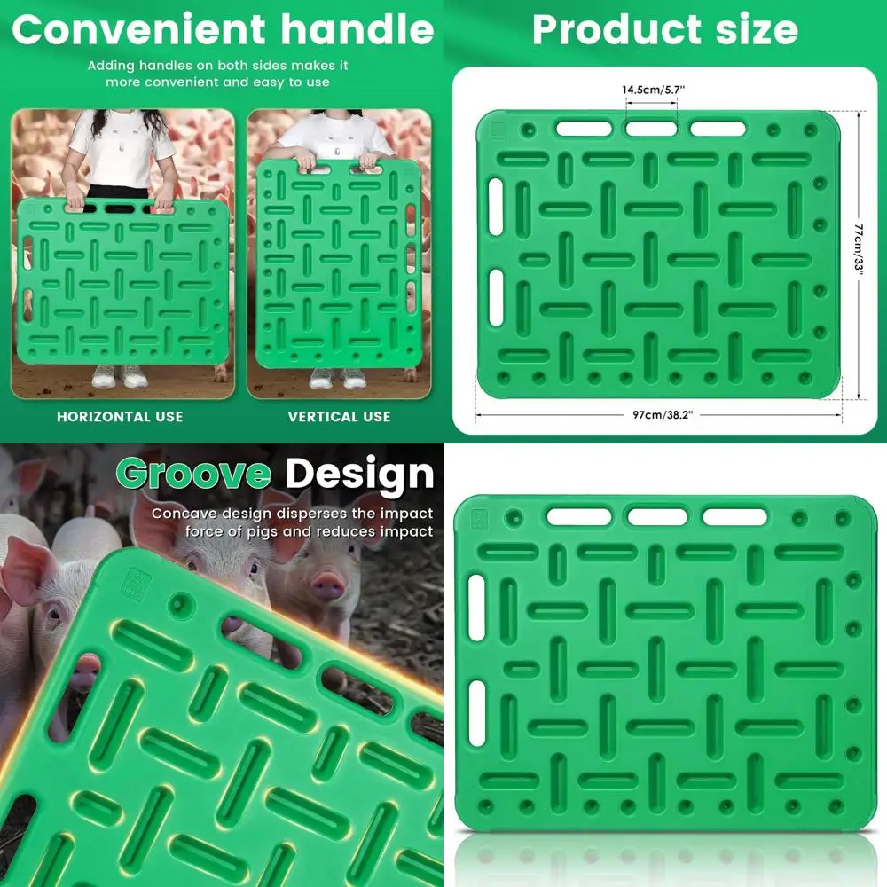 

Durable Lightweight Animal Sorting Panel for Cattle, Pigs, Sheep, and Goats, 38L x 30W x 1.34H, Green