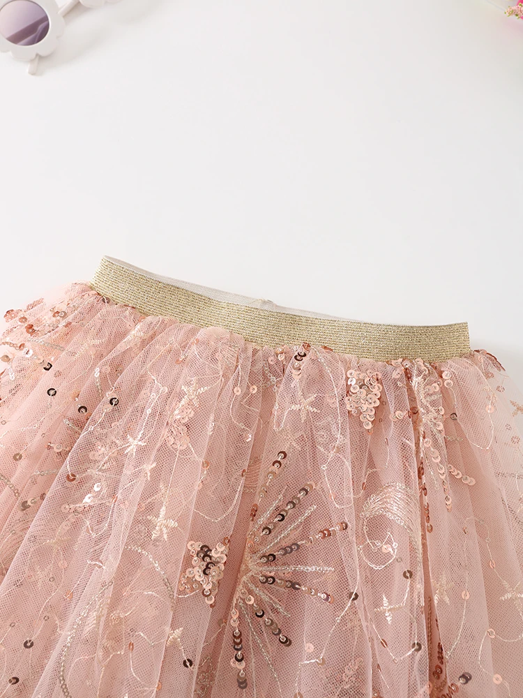 Baby Girls Sequin Skirts Toddler Tutu Skirt Tulle Dance Skirts Girls Birthday Fashion Clothes