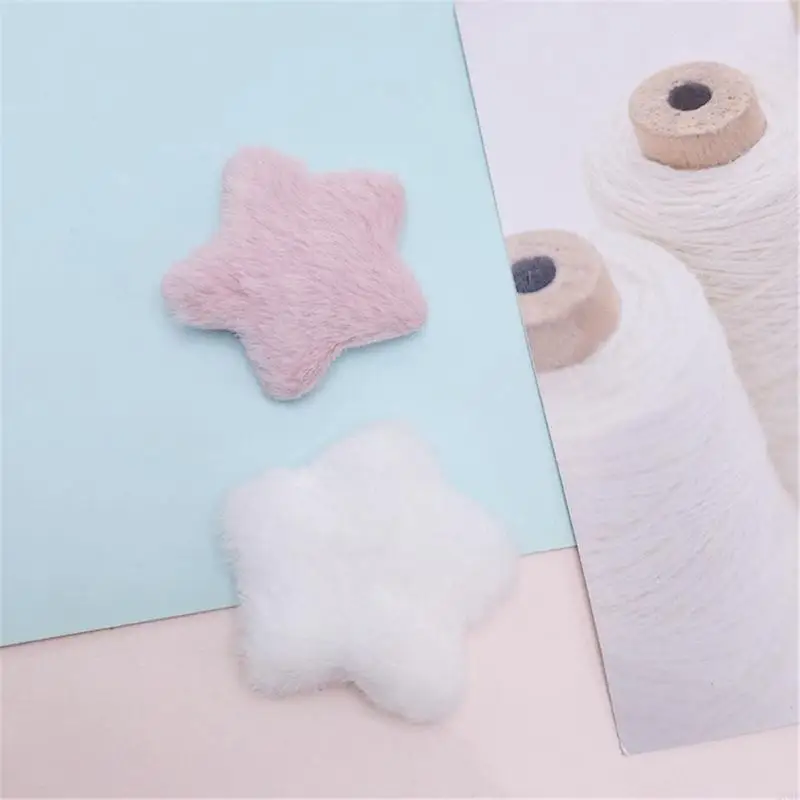 270D Handmade Hair Clip Plush Star Appliques DIY Headbands Ornaments Craft Supply