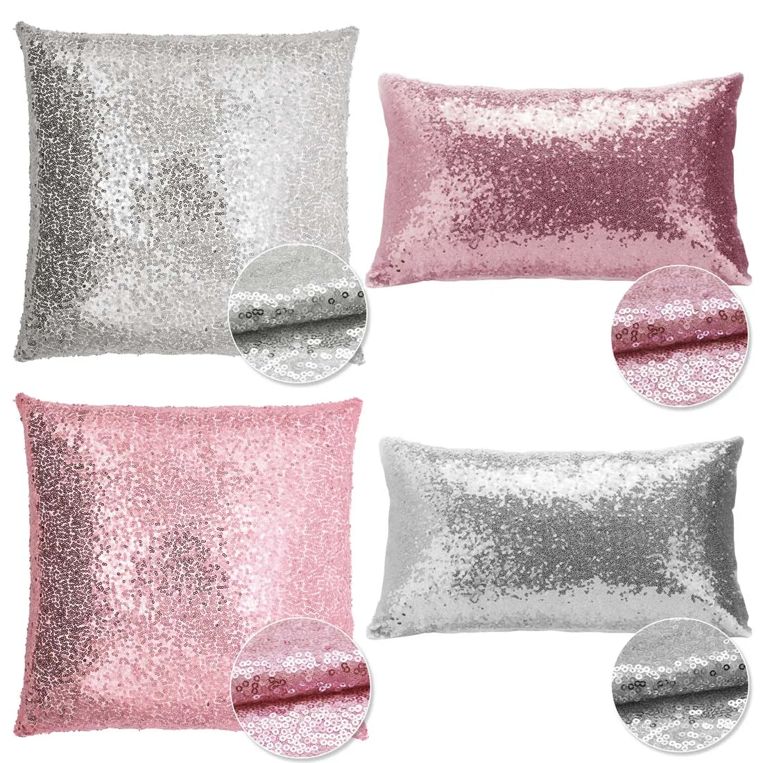 1PCS 40x40cm Sequins Cushion Covers Gold Silver Pillow Case Luxury Sofa Glitter Square Zipper Cushion Cover Rectangle Pillowcase